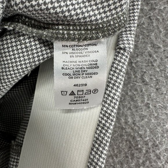 LOFT Pants Women's 0 Gray Stretch Hounds Tooth Ankle Zip Casual Pants Ladies 0 - Picture 6 of 14